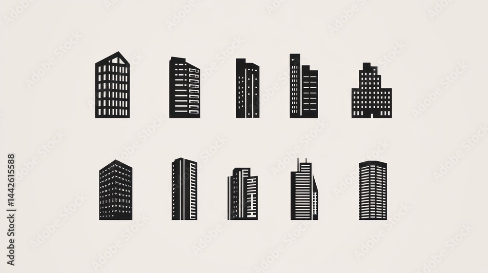 Fototapeta premium City Skylines Icons Collection