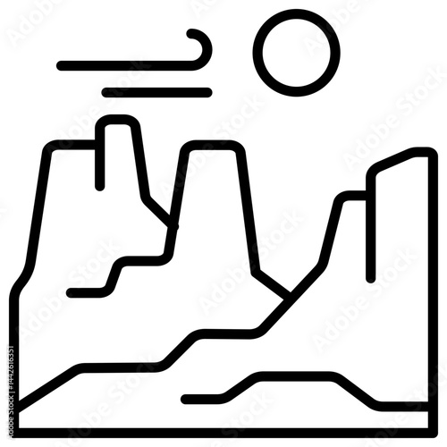 Canyon line icon