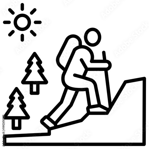 Trekker line icon
