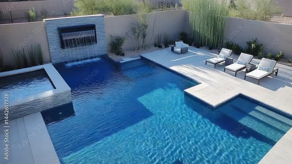 Desert luxury pool, spa, and patio