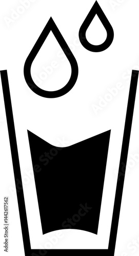 classic water glass icon. Soft Water drops Line icon, Design, Pixel perfect, Editable stroke. Logo, Sign, Symbol. falling drops into glass pipe icon Refreshing Hydration on transparent background