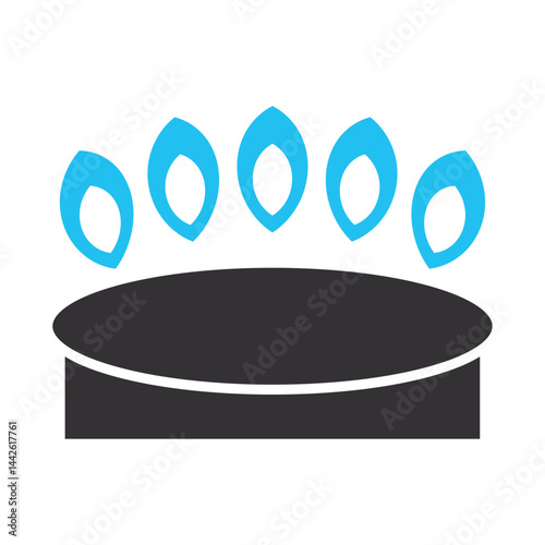 Gas burner with blue flames icon isolated on white. Gas burning from a kitchen gas stove. High prices of natural gas. Energy crisis symbol. Cooker sign with burning fire propane. Vector illustration