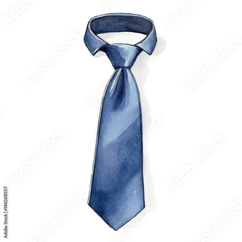 classic tie, watercolor drawing, isolated on a white background. classic tie vector.