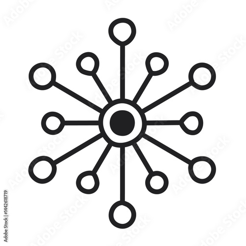 Circle connected to others by lines, representing a basic unit in a neural network.