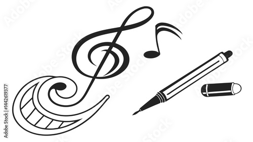 treble clef vector illustration