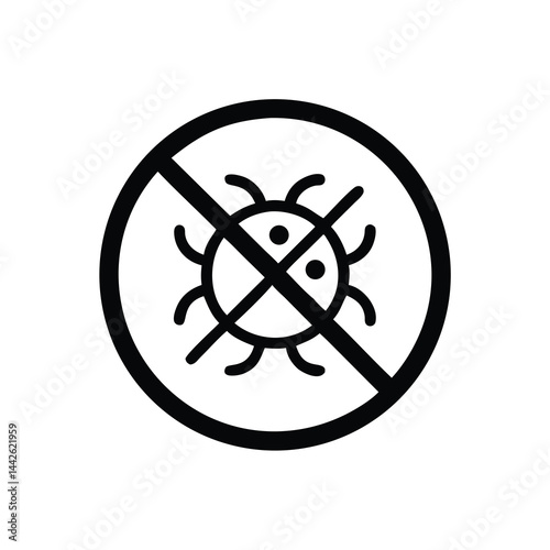 anti bacterial symbol on white background for web and graphic design