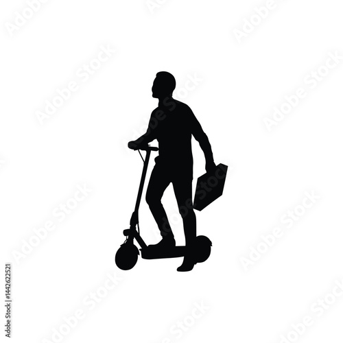 silhouette of a scooter