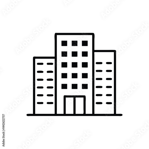 apartment office building on white background for web and graphic design
