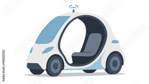 single seat self-driving car, automatic vehicle, autonomous driving, unmanned