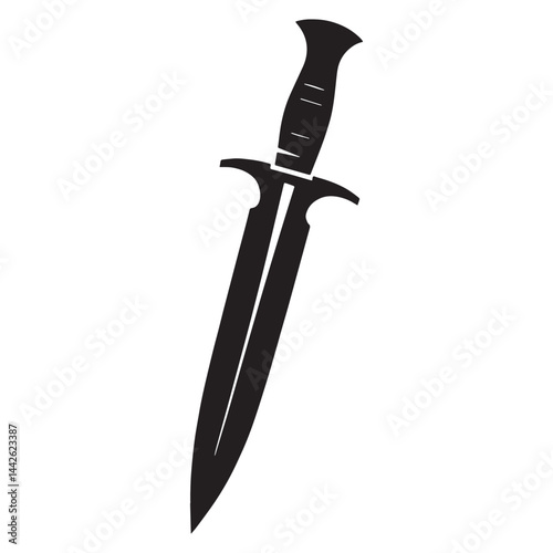 Hidden Dagger silhouette, concealed elegance for quick strikes – Dagger illustration – Minimalist Dagger vector – Weapon silhouette


