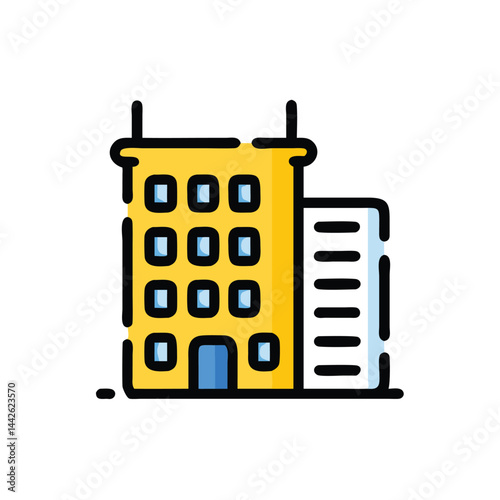apartment office building on white background for web and graphic design