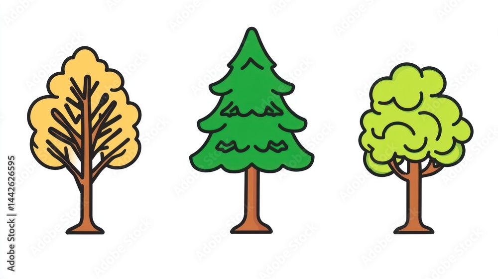 Fototapeta premium Autumn Trees Illustration (2)