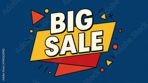 Comic style BIG SALE sign with colorful background