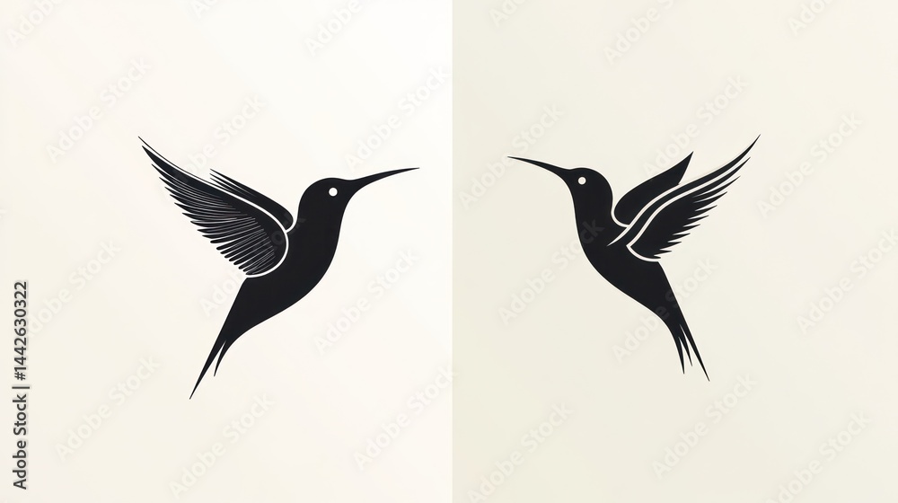 Obraz premium Hummingbird Logo Designs - Two Variations