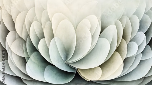 Abstract Beige Green Floral Pattern AI Art