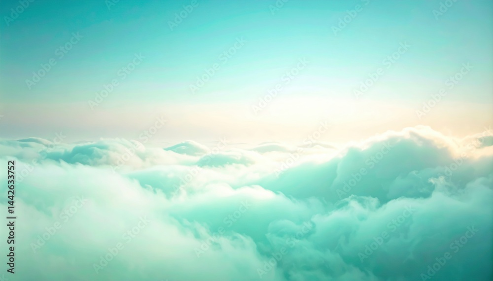 Fototapeta premium Soaring above the clouds aerial view of serene cloudscape nature photography tranquil environment peaceful concept