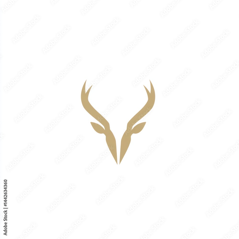 Obraz premium Simple deer antlers graphic design, minimalist illustration, suitable for logos or branding