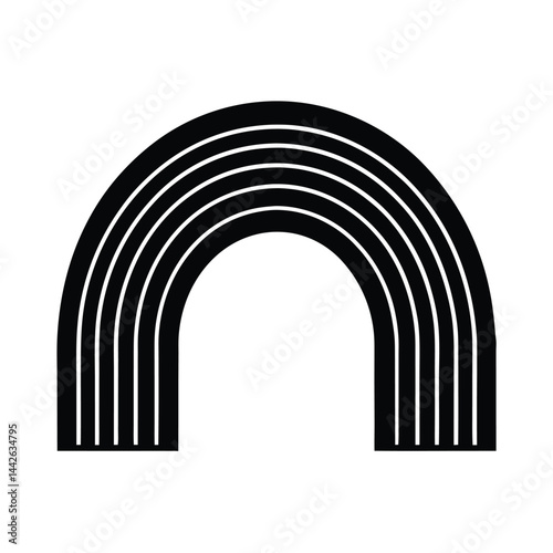 A stylized rainbow arch vector silhouette