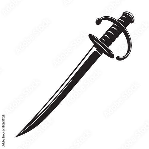 Classic Sabre silhouette, traditional and timeless in design – Sabre illustration – Minimalist Sabre vector – Weapon silhouette

