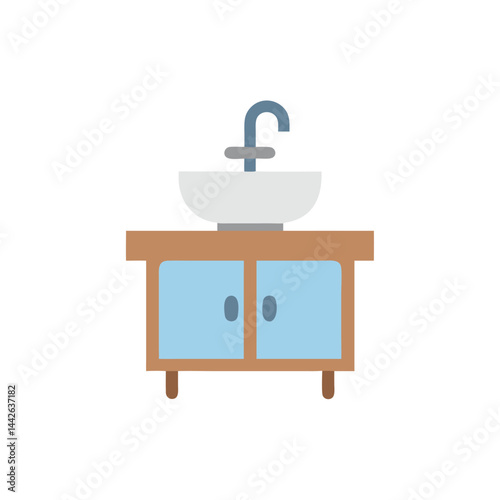 bathroom sink vanity on white background for web and graphic design