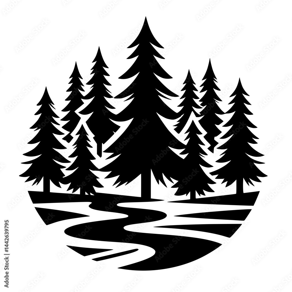 Obraz premium pine trees in the mountains