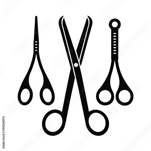 High Quality Forceps Silhouette Medical Icon Set
