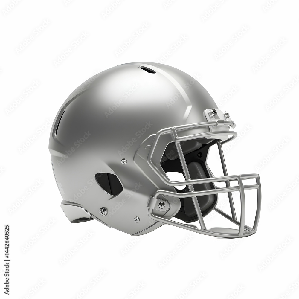 Fototapeta premium A Sleek Silver Football Helmet Ready for Game Day
