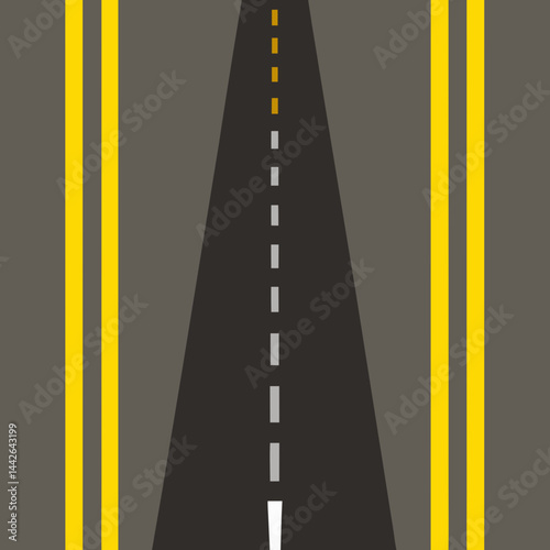 asphalt road with yellow lines