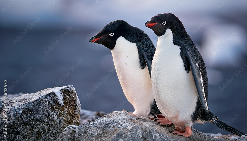 Obraz premium adelie penguin with rock
