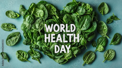 World Health Day concept. Green Leaves Only: Pure Greens for a Healthy Lifestyle photo