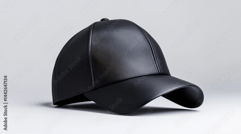 Black leather baseball cap Black leather baseball cap