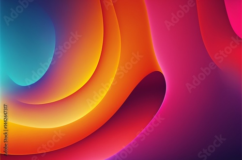 Abstract Red Yelllow Blue Lines 3D texture geometric colorful background Photo