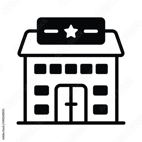 Have a look at this premium glyph style icon of police station