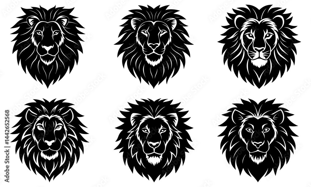 Fototapeta premium Lion Head Silhouette vector