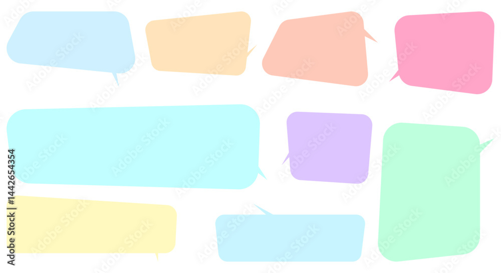 a set of various pastel colored speech bubbles a set of various pastel colored speech bubbles