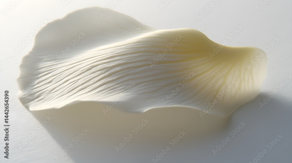 Naklejka premium Single Delicate White Flower Petal Close Up Macro Photography