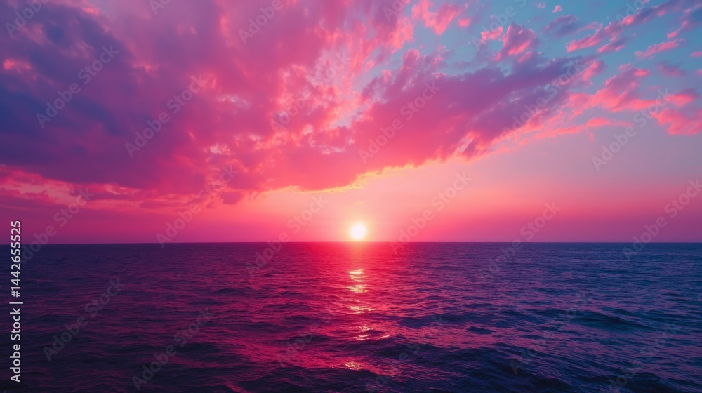 Obraz premium Vibrant sunset over the ocean
