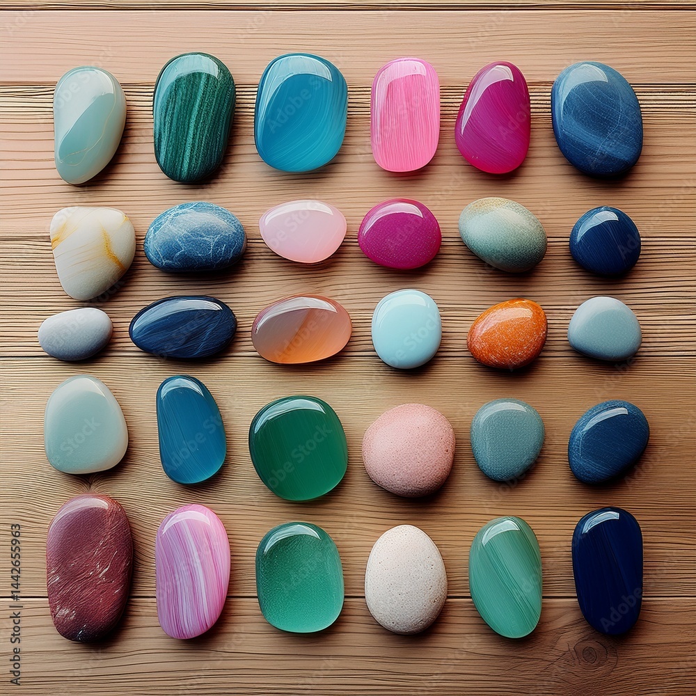 Obraz premium Edelsteine sortiert nach Farbe