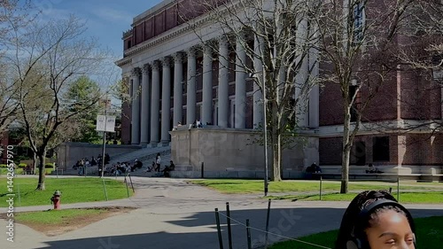 Female Student At The Harvard Campus 