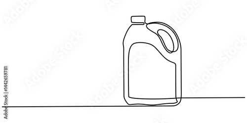 Continuous line of oil jerry cans.one line drawing of packaging jerry, Gallon continuous one line drawing vector illustration, Single one line drawing car oil bottle. Auto service concept. minimal pro