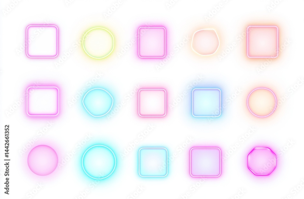 Neon shapes, various colors (1) Neon shapes, various colors (1)