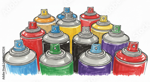 Color Spray Paint Cans
