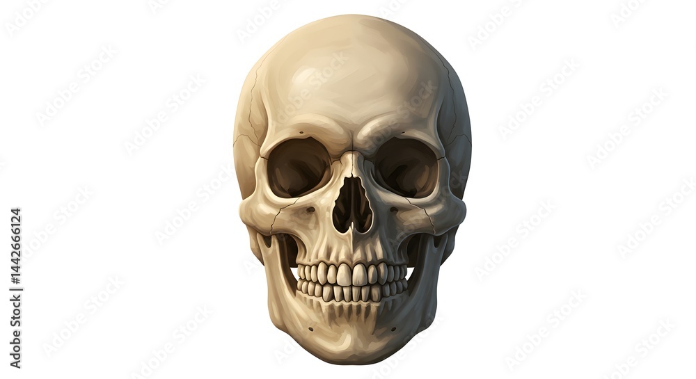 Obraz premium Skull Illustration on White