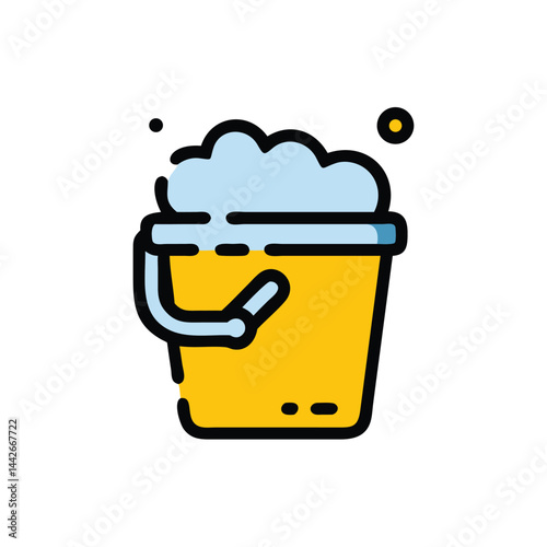 cleaning bucket on white background for web and graphic design