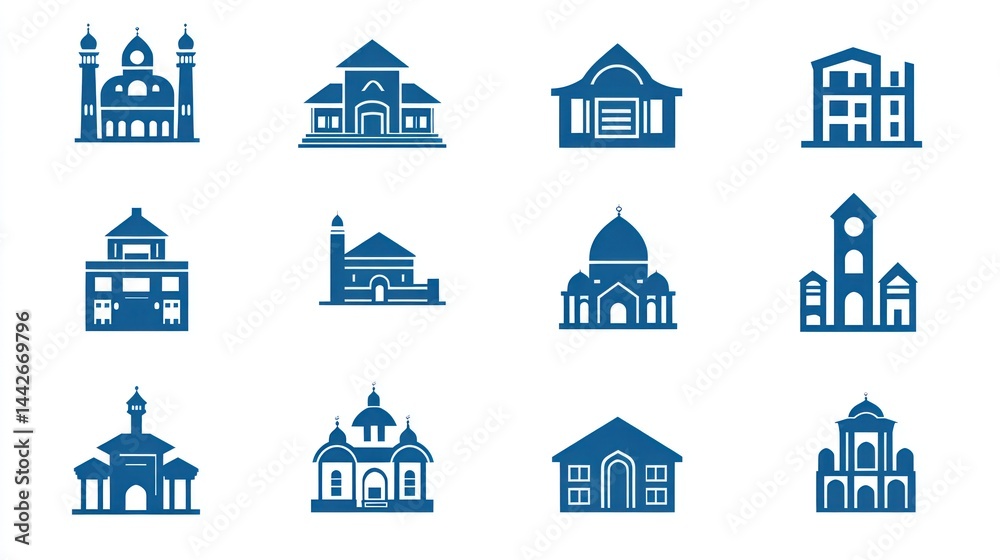 Obraz premium Collection of building silhouettes