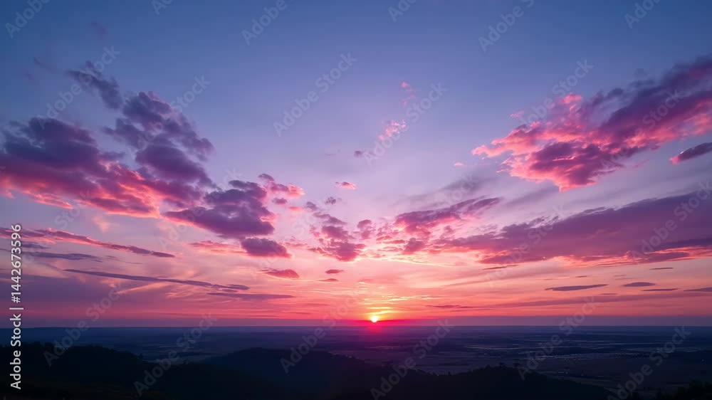 Vibrant sunset sky with colorful clouds, dramatic and awe-inspiring Vibrant sunset sky with colorful clouds, dramatic and awe-inspiring