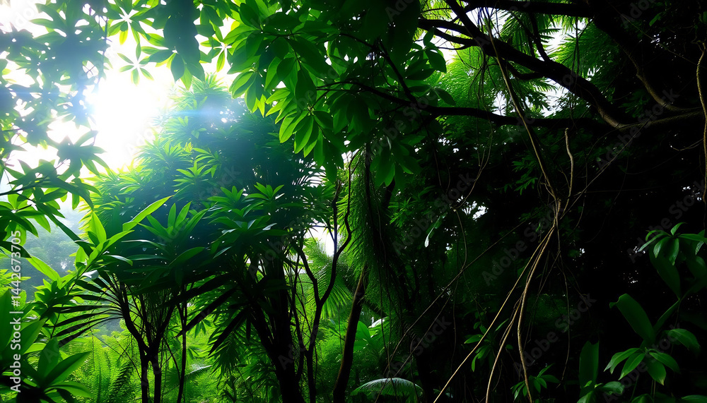 Tropical Rainforest Canopy at Dawn