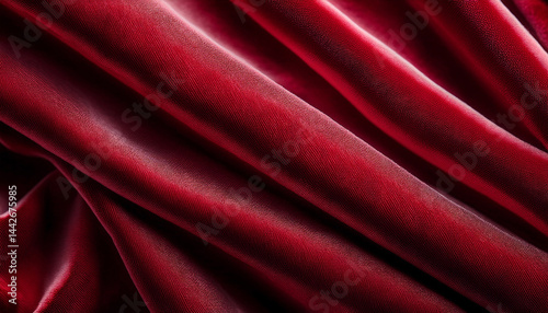 crumpled red velvet texture closeup on claret textile fabric background 3 2