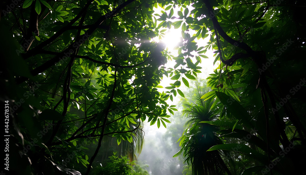 Tropical Rainforest Canopy at Dawn