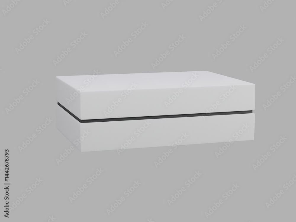 Minimal white product box mockup – front view for branding and packaging mockup, isolated, 3D render Minimal white product box mockup – front view for branding and packaging mockup, isolated, 3D render